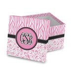 Zebra & Floral Gift Box with Lid - Canvas Wrapped (Personalized)