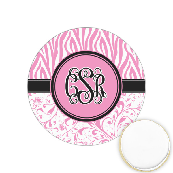 Custom Zebra & Floral Printed Cookie Topper - 1.25" (Personalized)