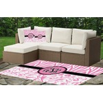 Zebra & Floral Indoor / Outdoor Rug - Custom Size w/ Monogram