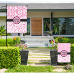 Zebra & Floral Large Garden Flag - Single Sided (Personalized)