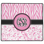 Zebra & Floral XL Gaming Mouse Pad - 18" x 16" (Personalized)