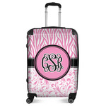 Zebra & Floral Suitcase - 24" Medium - Checked (Personalized)