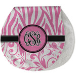 Zebra & Floral Burp Pad - Velour w/ Monogram