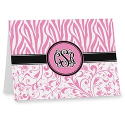Zebra & Floral Note cards (Personalized)