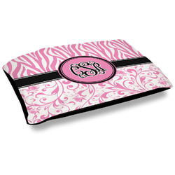 Zebra & Floral Outdoor Dog Bed - Large (Personalized)