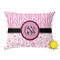 Zebra & Floral Outdoor Throw Pillow (Rectangular - 12x16)