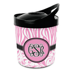 Zebra & Floral Plastic Ice Bucket (Personalized)