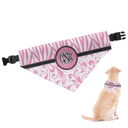 Zebra & Floral Dog Bandana - Large (Personalized)