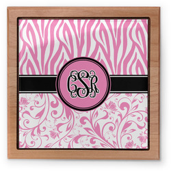 Zebra & Floral Pet Urn w/ Monogram