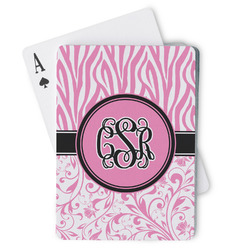 Zebra & Floral Playing Cards (Personalized)