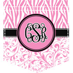 Zebra & Floral Iron On Faux Pocket (Personalized)