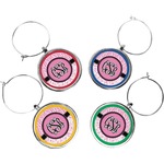 Zebra & Floral Wine Charms (Set of 4) (Personalized)