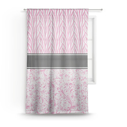 Zebra & Floral Sheer Curtain - 50"x84"