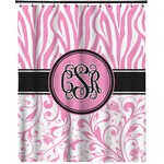 Zebra & Floral Extra Long Shower Curtain - 70"x84" (Personalized)