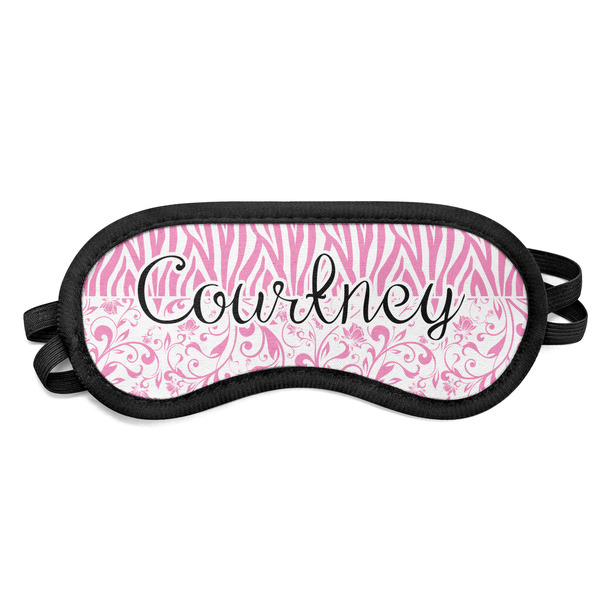 Custom Zebra & Floral Sleeping Eye Mask - Small (Personalized)