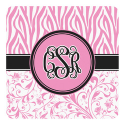 Zebra & Floral Square Decal - Small (Personalized)