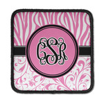 Zebra & Floral Iron On Square Patch w/ Monogram