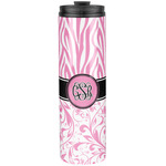 Zebra & Floral Stainless Steel Skinny Tumbler - 20 oz (Personalized)