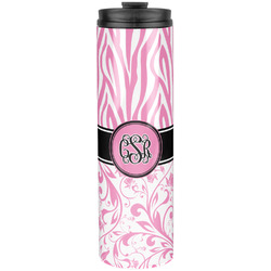Zebra & Floral Stainless Steel Skinny Tumbler - 20 oz (Personalized)