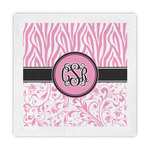 Zebra & Floral Standard Decorative Napkins (Personalized)