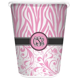 Zebra & Floral Waste Basket (Personalized)