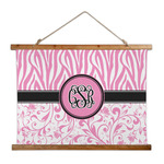 Zebra & Floral Wall Hanging Tapestry - Wide (Personalized)