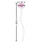 Zebra & Floral White Plastic 7" Stir Stick - Oval - Dimensions