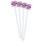 Zebra & Floral White Plastic Stir Stick - Double Sided - Square - Front