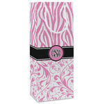 Zebra & Floral Wine Gift Bags - Matte (Personalized)