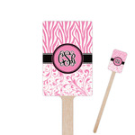 Zebra & Floral Rectangle Wooden Stir Sticks (Personalized)