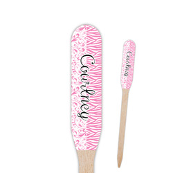Zebra & Floral Paddle Wooden Food Picks - Double Sided (Personalized)