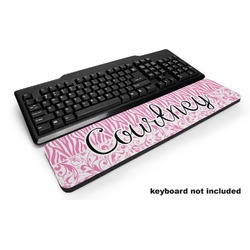 Zebra & Floral Keyboard Wrist Rest (Personalized)