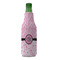 Zebra & Floral Zipper Bottle Cooler - FRONT (bottle)