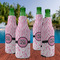 Zebra & Floral Zipper Bottle Cooler - Set of 4 - LIFESTYLE