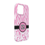 Zebra & Floral iPhone Case - Plastic - iPhone 13 Pro (Personalized)