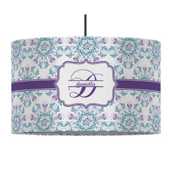Mandala Floral 12" Drum Pendant Lamp - Fabric (Personalized)