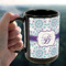 Mandala Floral 15oz. Black Mug - LIFESTYLE