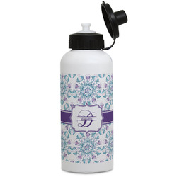 Mandala Floral Water Bottles - Aluminum - 20 oz - White (Personalized)