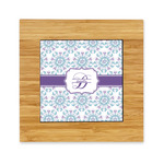 Mandala Floral Bamboo Trivet with Ceramic Tile Insert (Personalized)