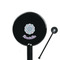 Mandala Floral Black Plastic 5.5" Stir Stick - Round - Closeup