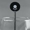 Mandala Floral Black Plastic 5.5" Stir Stick - Round - Main