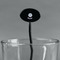 Mandala Floral Black Plastic 7" Stir Stick - Oval - Main