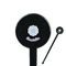 Mandala Floral Black Plastic 7" Stir Stick - Round - Closeup