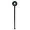 Mandala Floral Black Plastic 7" Stir Stick - Round - Single Stick