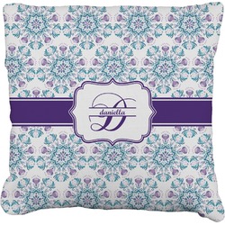 Mandala Floral Faux-Linen Throw Pillow 26" (Personalized)