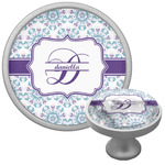 Mandala Floral Cabinet Knob (Silver) (Personalized)