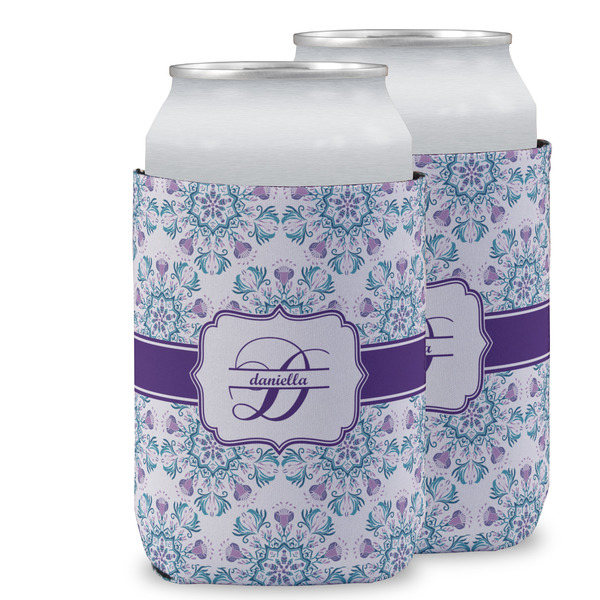 Custom Mandala Floral Can Cooler (12 oz) w/ Name and Initial