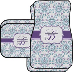 Mandala Floral Car Floor Mats Set - 2 Front & 2 Back (Personalized)