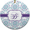 Mandala Floral Ceramic Flat Ornament - Circle (Front)