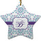 Mandala Floral Ceramic Flat Ornament - Star (Front)